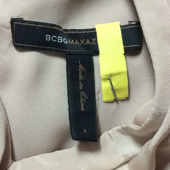 Y2K Silk Peplum Wrap BCBG Maxazria Pink Blush V Neck Fit Flare Sleeveless S VTG - Picture 8 of 10